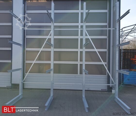 Draagarmrek ca. 4,02 lfm. Kragarmregal  H:400cm T: 137 cm , 500 kg/Arm , 4 Lagerebenen