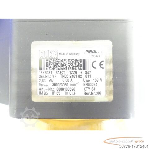 Jednostka sterująca KUKA Rotor mit Binder 86 61109H31 Bremse für 1FK6081-6AF71-1ZZ9-Z SN:P46100/T0