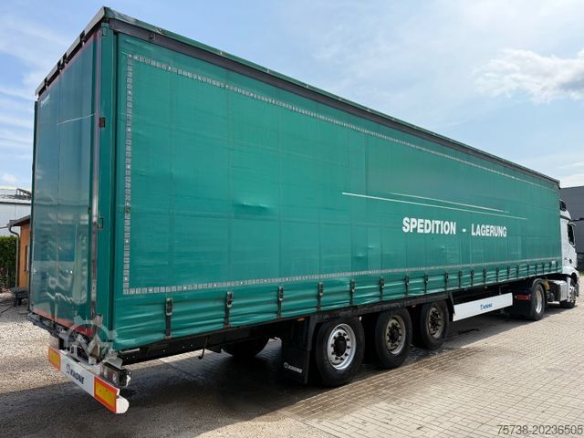 Öppen semitrailer med kapell KRONE SD Pritsche+Schiebeplane+Edscha/Luft-Lift
