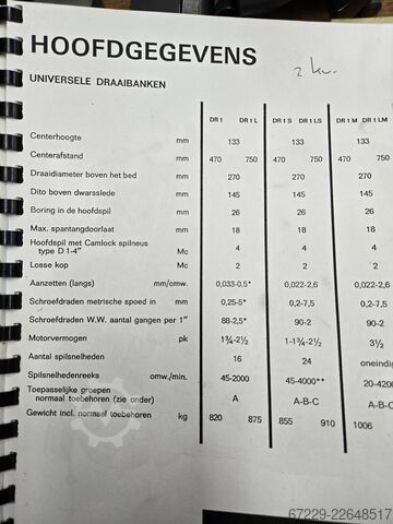 Torno de precisión Ai Hembrug DR1S