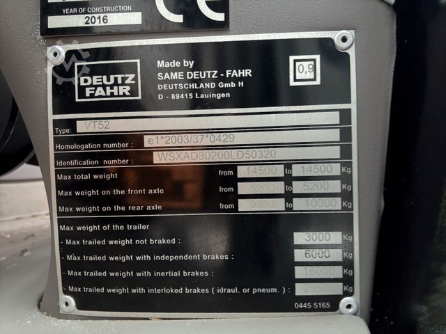 Ciągnik DEUTZ-FAHR Agrotron 7250 TTV VT52 Traktor