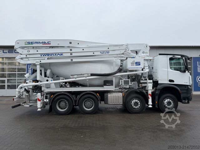 Samochód z pompą do betonu MERCEDES-BENZ Arocs 4146 8x4 PUMI SERMAC 4Z28