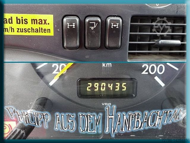 Flatbed/branda Mercedes-Benz Mercedes Sprinter 312D 4x4 Pritsche Hebebühne Army