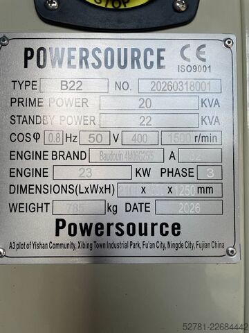  Baudouin 4M06G25/5 - 22 kVA Generator - DPX-19861