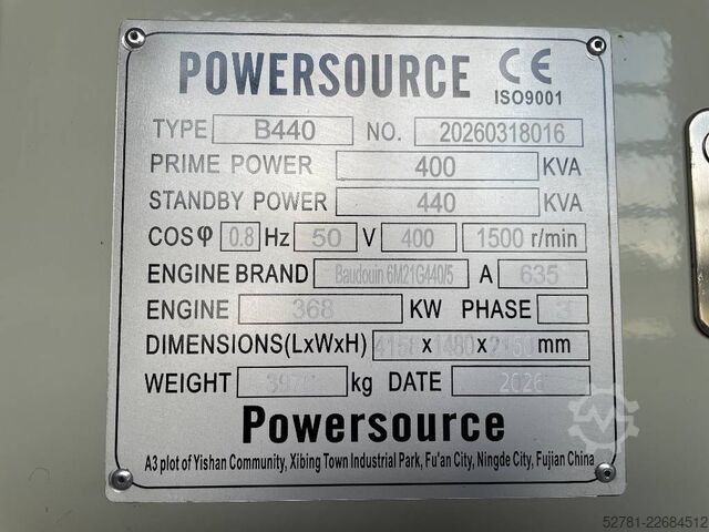 Baudouin 6M21G440/5 - 440 kVA Generator - DPX-19876