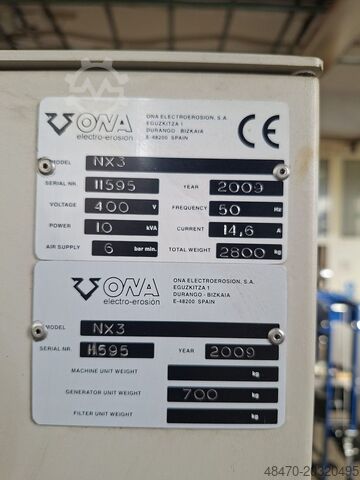 CNC-forsænknings-EDM-maskine ONA NX3