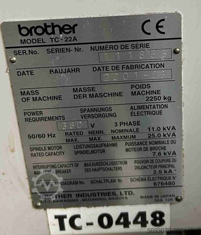 Lot centre d’usinage CNC 2x + 1x Brother TC-22A