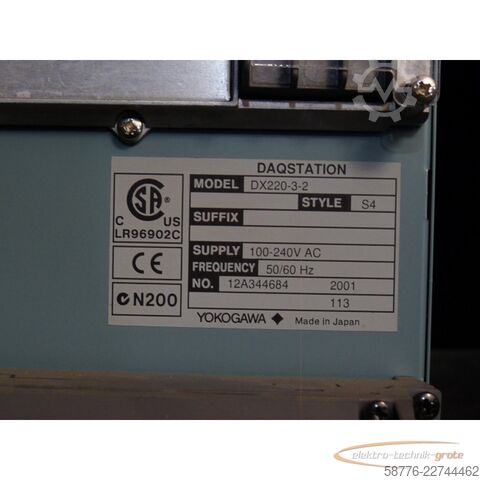 Componente  Yokagawa  DX220-3-2  DAQSTATION , Style S4 SN:12A344684