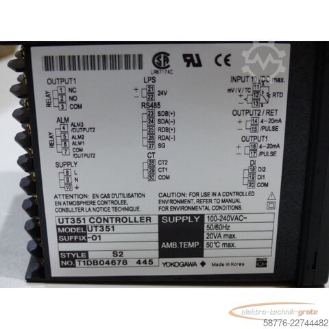 Komponenta Yokogawa UT351-01 Digital Indicating Controller SN:T1DB04678  !