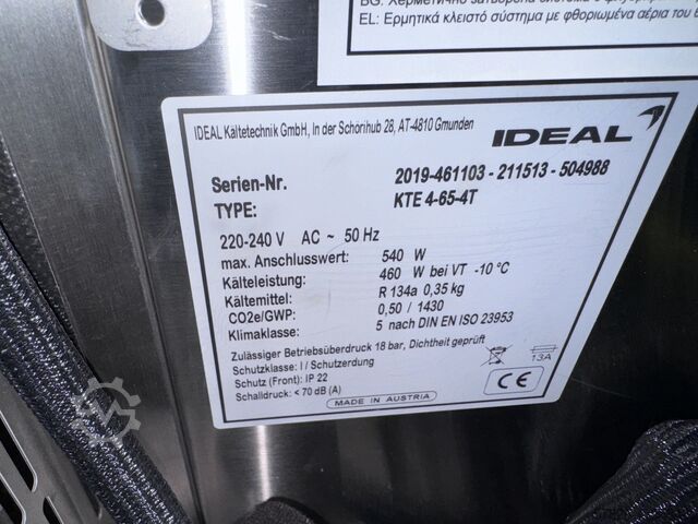 Koelvitrine 4 deuren NORDCAP IDEAL Unterbaukühltisch *Aktion* KTE 4-65-4T