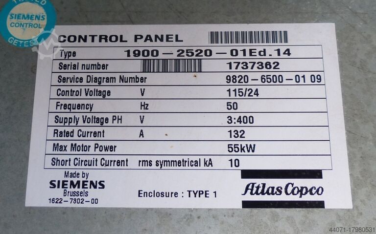 Compresor de tornillo GA55FF Atlas Copco GA55FF