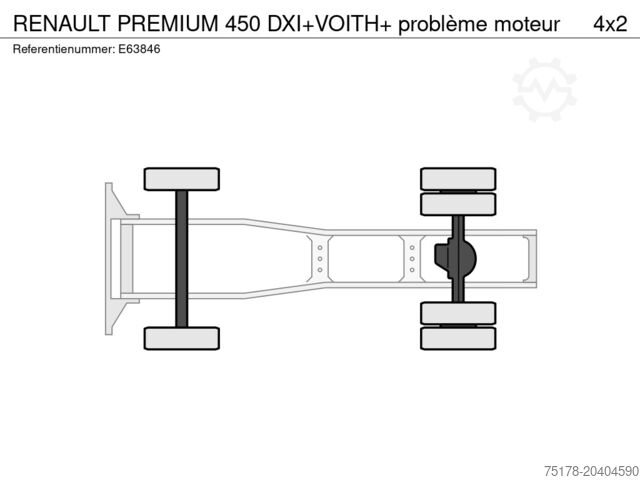 Standard tractor RENAULT PREMIUM 450 DXI+VOITH+ problème moteur