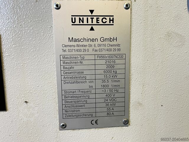 Querschieber-Fräsmaschine Unitech FW 560 x 1600iTNC530