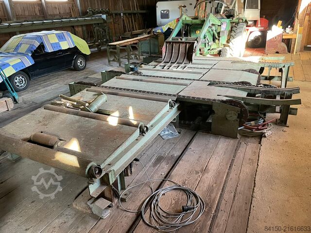 Zaagframe rollenbaan met 4 aftrekkers Esterer 