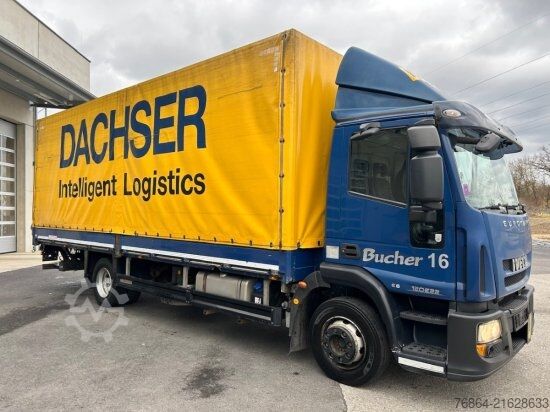 Flatbed truck with tarp IVECO EUROCARGO 120E22 PLANE, SCHALTER LBW
