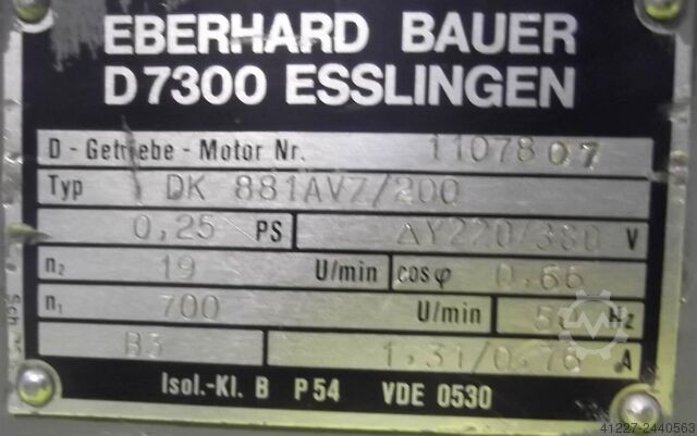 Tandwielmotor 0,18 kW 19 tpm Bauer DK 881AVZ/200