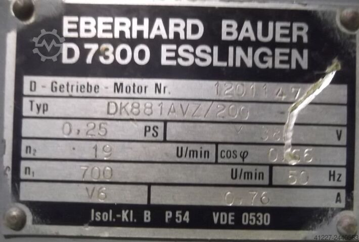 Getriebemotor 0,18 kW 19 U/min Bauer DK 881AVZ/200