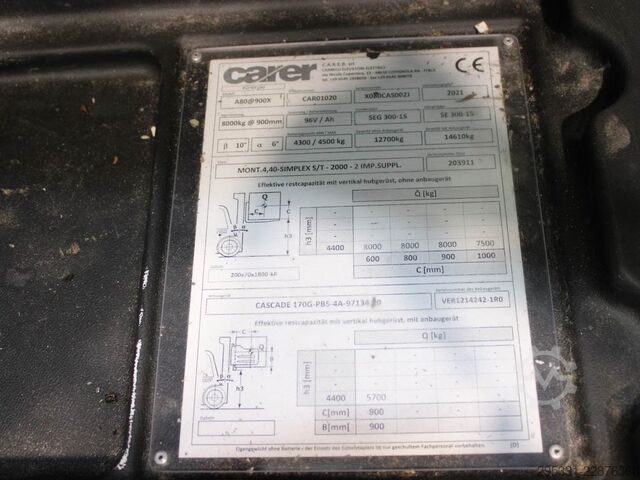 Carrello elevatore elettrico a 4 ruote Carer A 80-900X