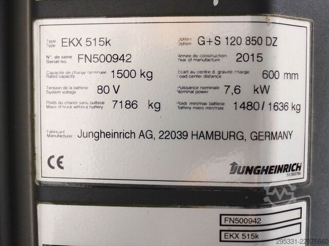 Hoogbouworderpicker Jungheinrich EKX 515k  G+S120-850DZ