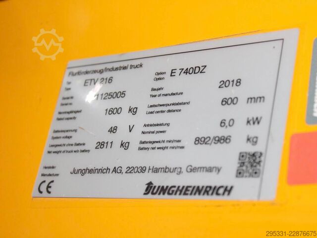 Reachtruck Jungheinrich ETV 216  E-740DZ
