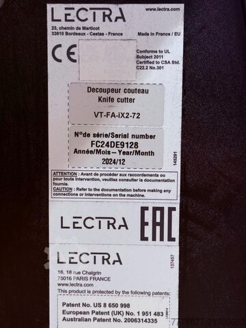 Textilskärmaskin – High-End CNC Lectra Vectorfashion VT-FA-Q2-72 Automatic CNC