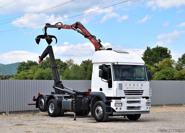 Macara montată pe camion IVECO STRALIS 400 * ABROLLKIPPER * ESSEL 0902* TOP