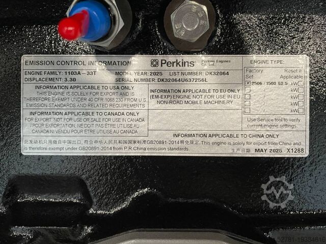 Motor Perkins 1103A-33TG2 - Diesel Engine -New