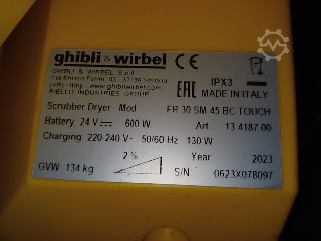 Schrobzuigmachine Ghibli & Wirbel FR 30 SM 45 BC TOUCH