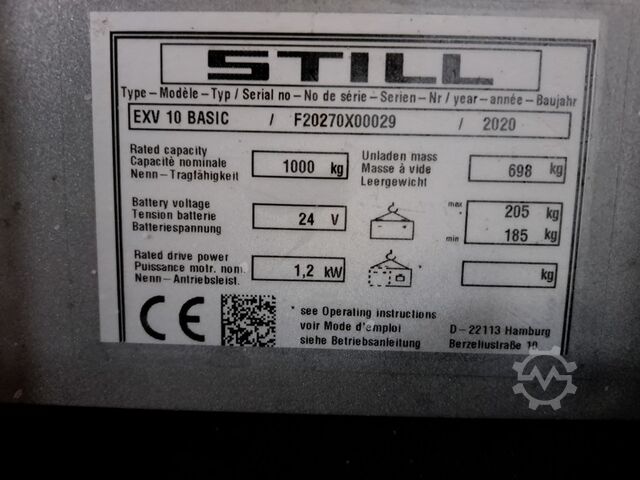 High-lift pallet truck No 11 Still EXV 10 Basic Still EXV 10 Basic