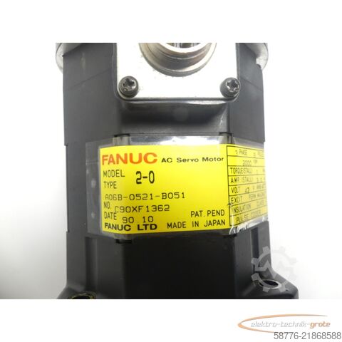 Unidade de controlo Fanuc A06B-0521-B051 AC Servo Motor SN: C90XF1362