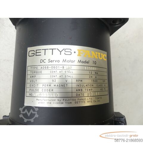 Styrenhet Fanuc A06B-0601-B032 DC Servo Motor Model 10 SN: 0-023510
