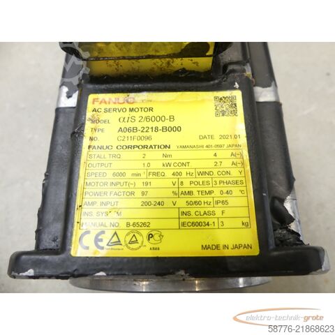 Unité de contrôle Fanuc A06B-2218-B000 AC Servomotor SN: C211F0096 mit Pulsecoder A860-2050-T321