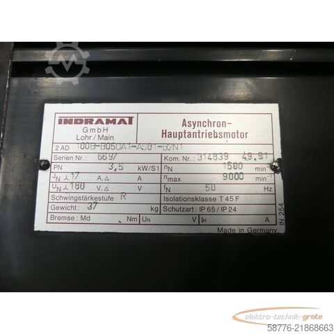 Unità di controllo Indramat 2 AD 100B-B05OA1-AS01-B2N1 Motor ohne Encoder SN: 6697