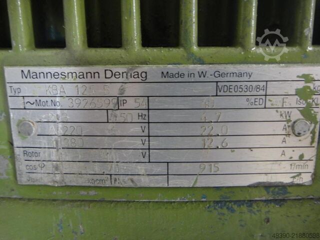 2-Stufen Elektromotor, Schubanker-Getriebemotor, Demagmotor, Fahrwerksantrieb DEMAG KBA 125 B + KBA 80 A - FG 08B-B3-23-H1-F1