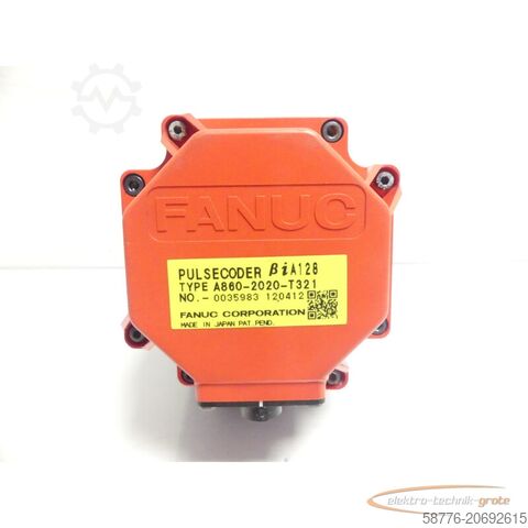 Fanuc-motor Fanuc A06B-0064-B203 AC Servo Motor SN:C124F341F + A860-2020-T321 Pulsecoder