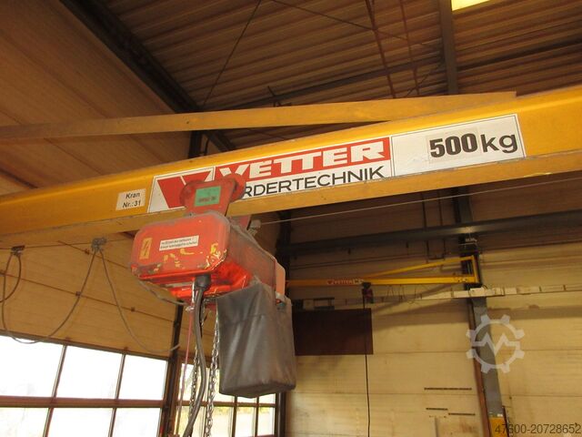 Pillar slewing crane, slewing crane, chain hoist Vetter Kran Drehkran Hallenkran 500KG PS32 NL 500Kg 0,5t L 4m + Kettenzug H3,2
