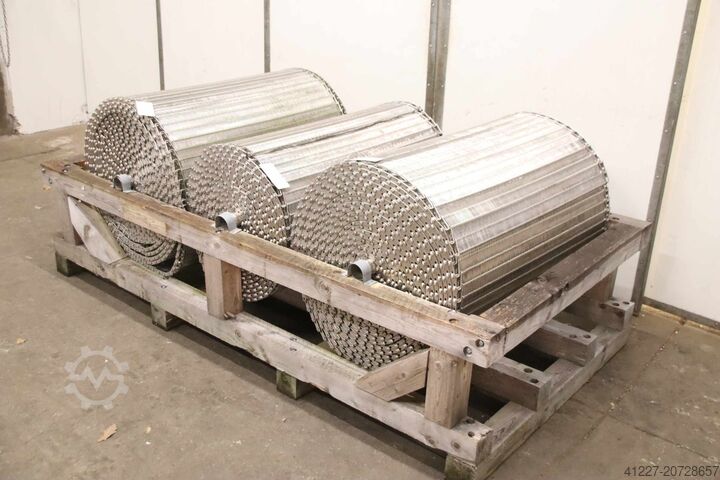 Conveyor belt, link belt, stainless steel, 3 rollers Costacurta VICO FLEX Breite 1065 mm