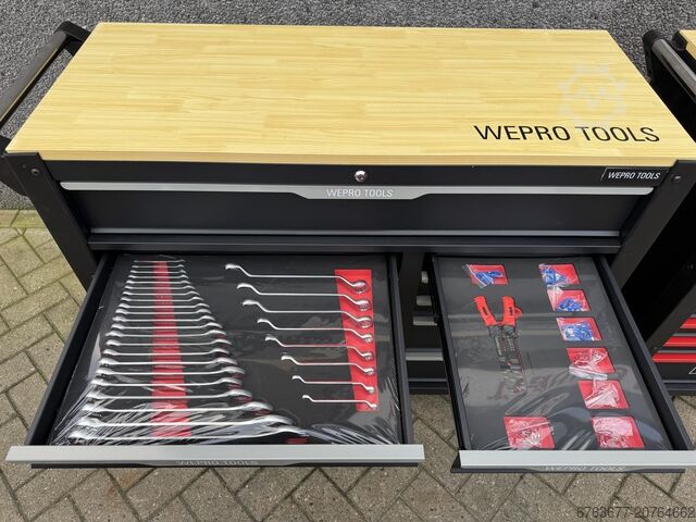 Gereedschapskist / Toolbox Wepro Tools 10 lades gevuld Nieuw in voorraad Rood of Grijs XXL
