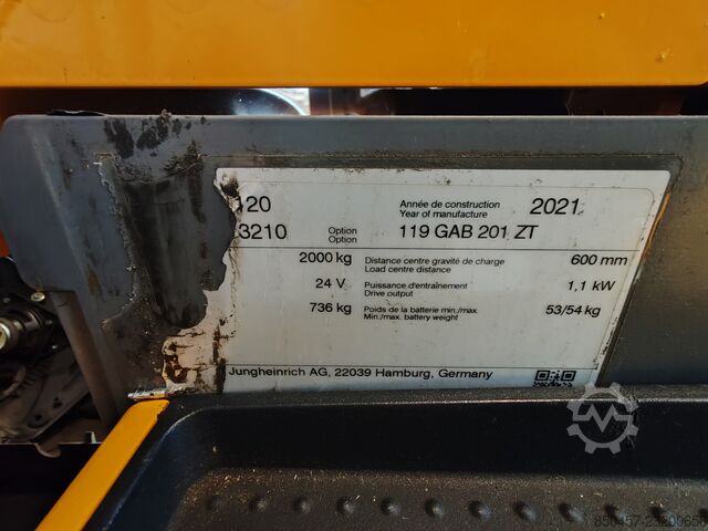 Traspallet manuale Jungheinrich EJD 120 2021y/ 2m/ 3703mh