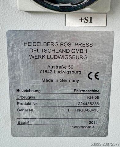 Folding machine Heidelberg Stahlfolder KH 56-6-KTL