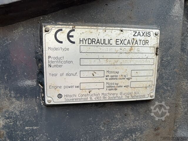 Rupsgraver Hitachi ZX48U-5A CLR with 3 excavator buckets