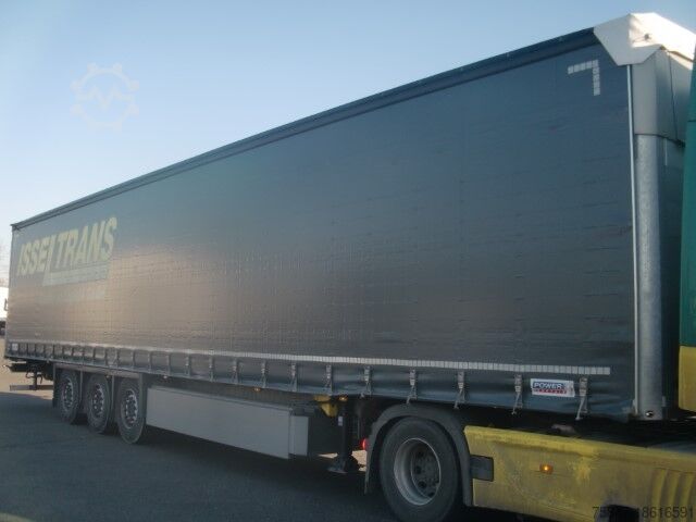 Pótkocsi platóval és ponyvával Schmitz Cargobull SCS 24/L - 15.00 Lenkachse Powercurtain