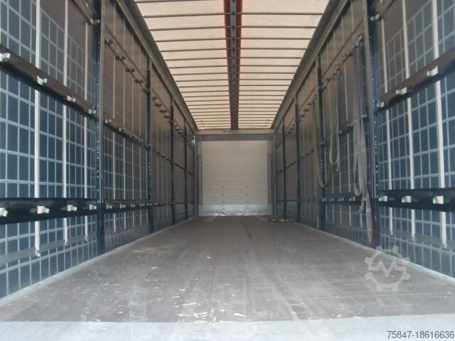 Pótkocsi platóval és ponyvával Schmitz Cargobull SCS 24/L - 15.00 Lenkachse Powercurtain