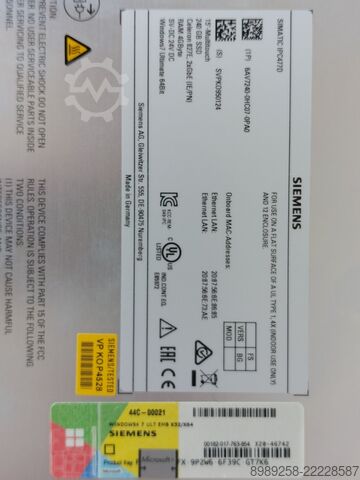 SIMATIC Çoklu Dokunmatik Ekran Siemens 6AV7240-0HC07-0PA0