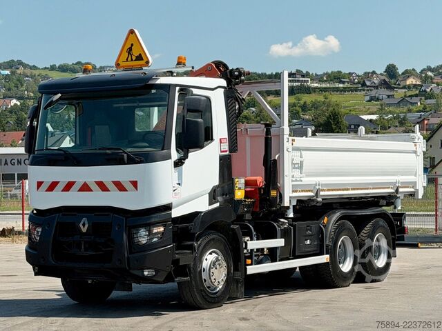 Gru montata su autocarro RENAULT C 380* KIPPER 5,20 m* KRAN/FUNK * 6x4 * TOP