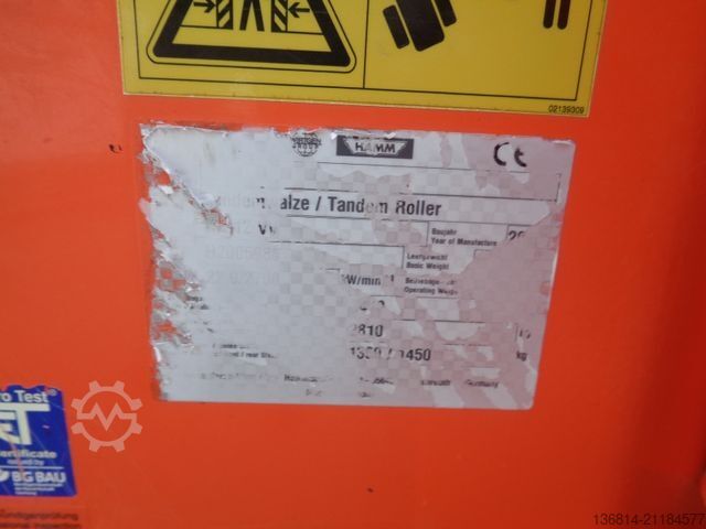 Μονότυμπανο οδοστρωτήρας HAMM HD 12 VV Kubota Diesel 2500 kg