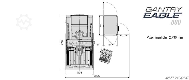 Electrical discharge machine OPS Ingersoll Gantry EAGLE 800 Generalüberholt -