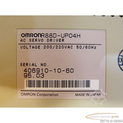 Komponens Omron R88D-UP04H AC Servo Driver   - ! -