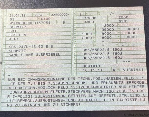 ανοιχτό ημιρυμουλκούμενο με μουσαμά Schmitz Cargobull SCS 24/L-13.62  Curtainsider Edscha