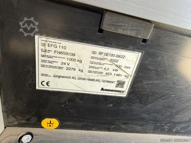 Elektromos – 3 kerék Jungheinrich EFG 110 2022y/ 3.3m/ 1127h